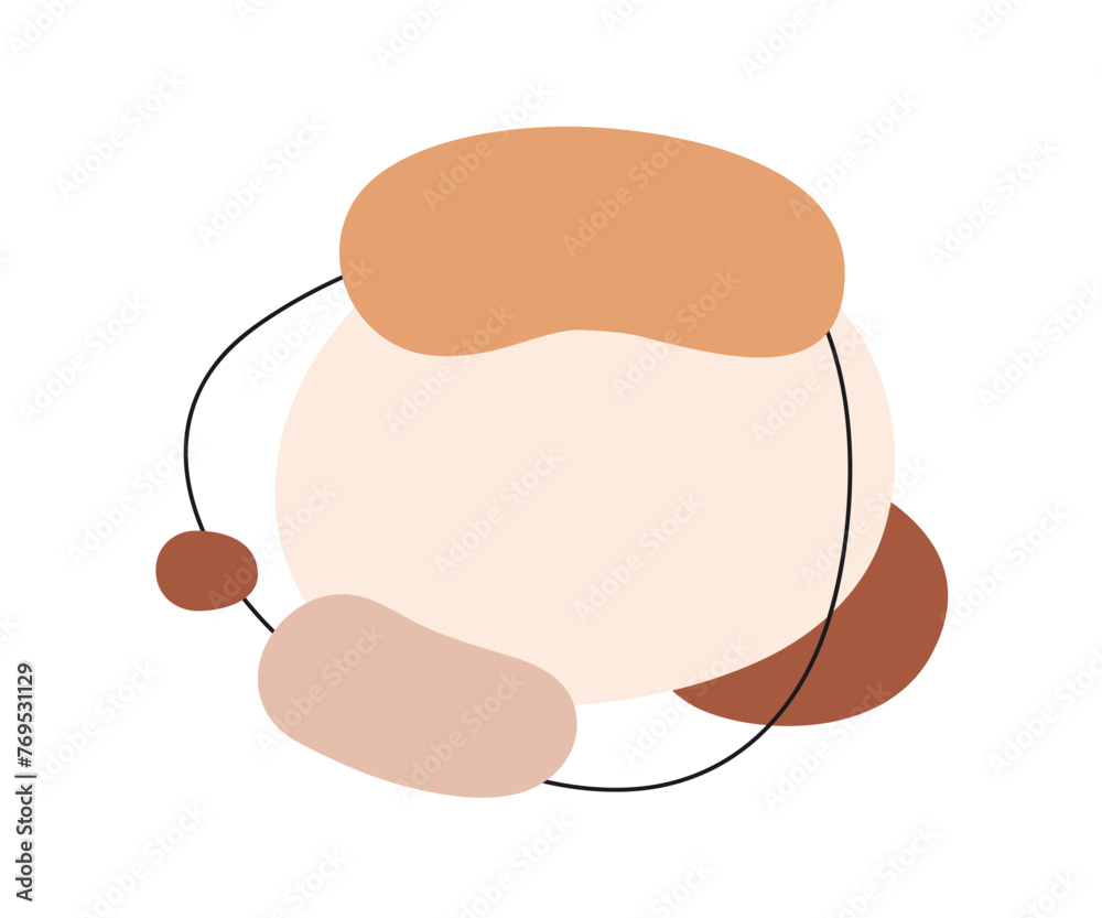 Poster abstract organic shapes, minimal geometric background design. fluid circled elements, frame. creativ
