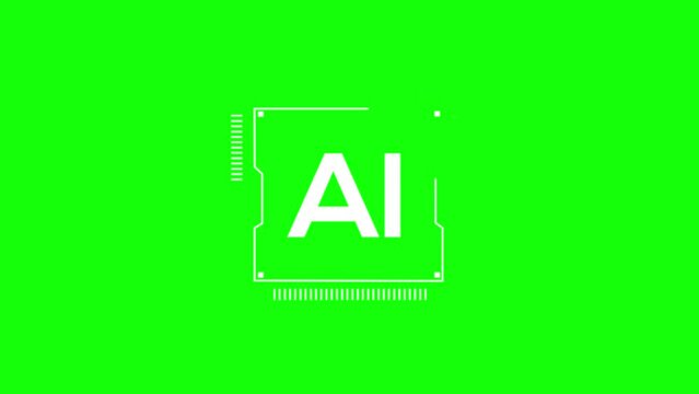 AI Processor Frame white loop Green screen