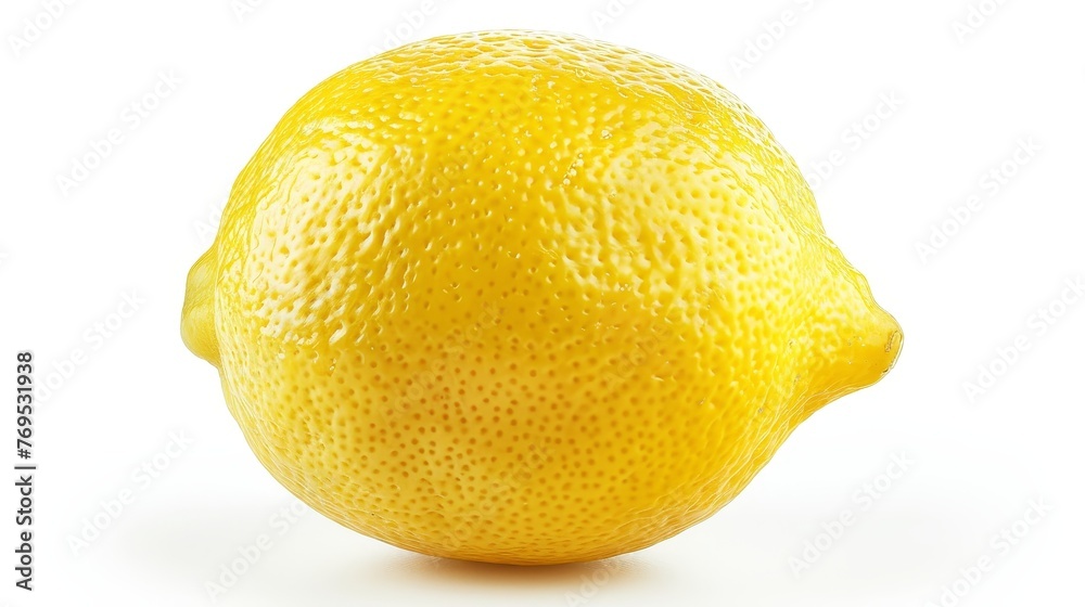 Poster Isolated lemon with clipping path on white background