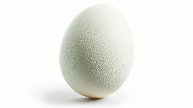 With clipping path, a white egg is isolated on a white background