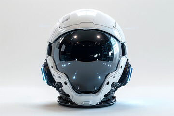 astronaut helmet facing forward, astronaut helmet on a white