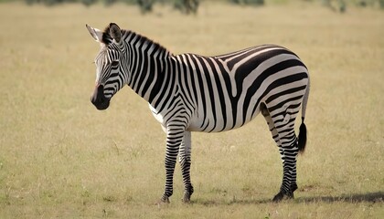 Fototapeta na wymiar A Zebra In A Wildlife Reserve