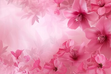 Fototapeta na wymiar Carmine Floral Vector Pink Panoramic Background. ,
