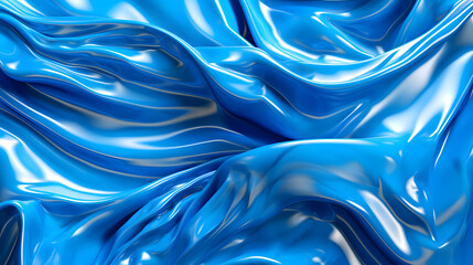 Blue liquid metal plastic flow abstract graphic poster web page PPT background