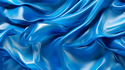 Obraz premium Blue liquid metal plastic flow abstract graphic poster web page PPT background