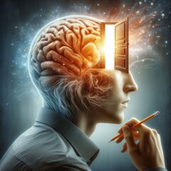 Brain , idea and open your mind concept.