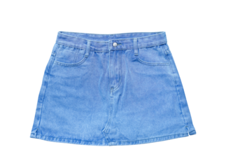  denim jeans blue skirt isolated on white