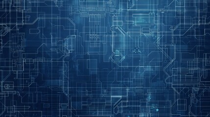 Architecture blueprint background. Blue outlined architecture backdrop. Illustration of a technical industrial concept.  - obrazy, fototapety, plakaty