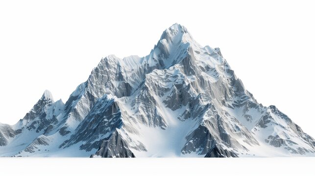 An isolated image of Mount Everest set against a white background