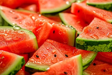Foto op Plexiglas Juicy slices of watermelon as a bacground. © Nikolay