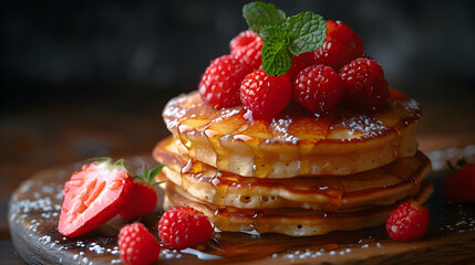 Pancake Decorated Table Cinematic Effect Wallpaper