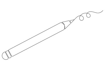Continuous one line art simple pencil sketch outline vector illustration