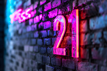 neon color of number 21