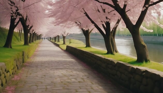 Cherry blossom landscape wallpaper