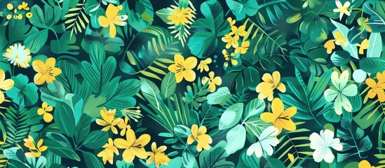 Floral Pattern in Green