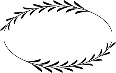 Vector simple decorative frame with twigs and leaves