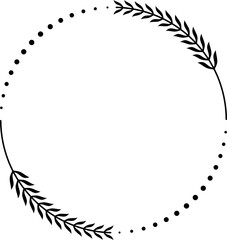 Vector decorative border with leaves for award, logo, invitation, nobility