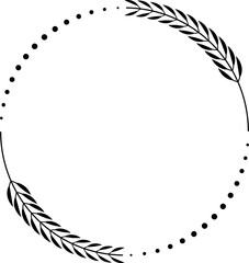 Obraz premium Vector round border with leaves for award, logo, invitation, nobility