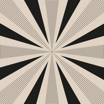 Brutal Circus Tent pattern. Sun beam backdrop in trendy Retro grunge style. Geometry artwork. Vector illustration can used web banner and pillow print. Template postcard cover. EPS 10