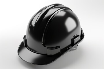 Fototapeta premium Hard hat black on white background, 3d render