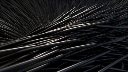 Obraz premium Digital black cable wire geometric abstract graphics poster web page PPT background