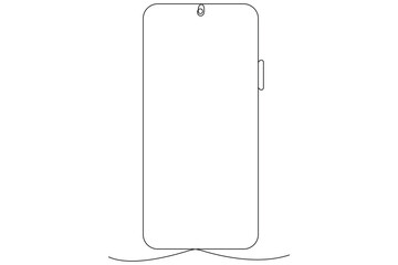 Continuous one line art smartphone touch screen gadget modern technology design outline vector illustration