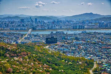 Seoul city spring landscape