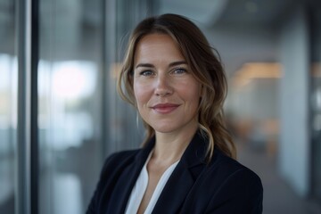 Fototapeta premium Smiling businesswoman standing in office