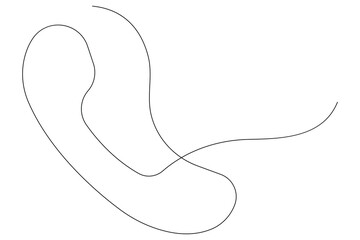 Old telephone continuous one line art drawing of outline vector illustration design