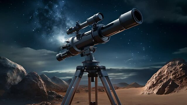 Astronomical telescope for observing stars, planets, Moon, celestial objects in the sky

