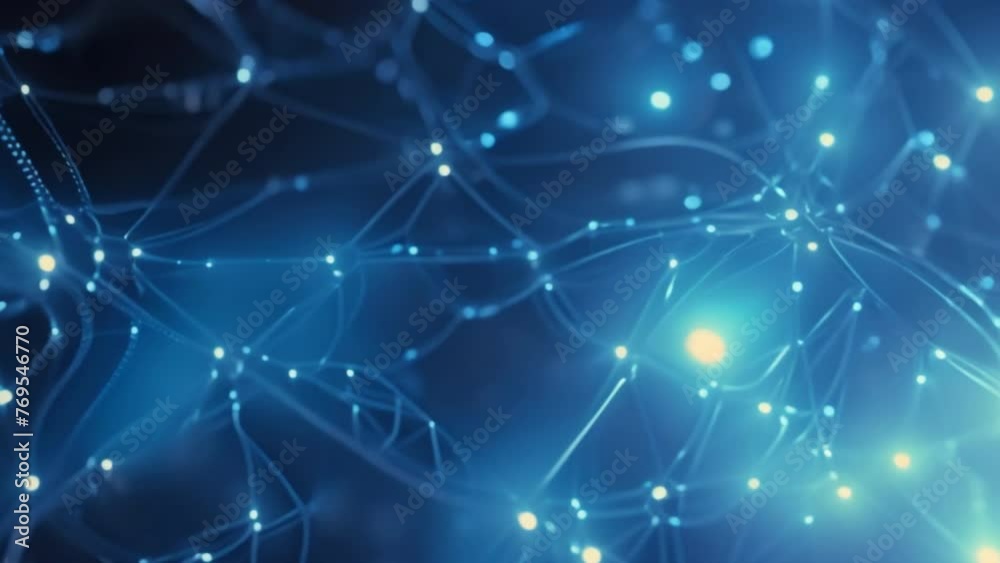Poster Digital Space Glow: Abstract light background with glowing lines and code, representing technology and energy in a futuristic digital design