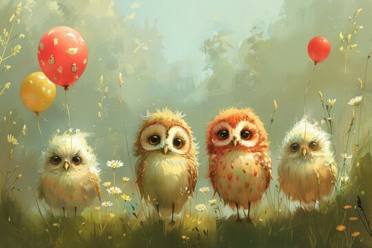 Brunch with owls, balloons, and bonnets