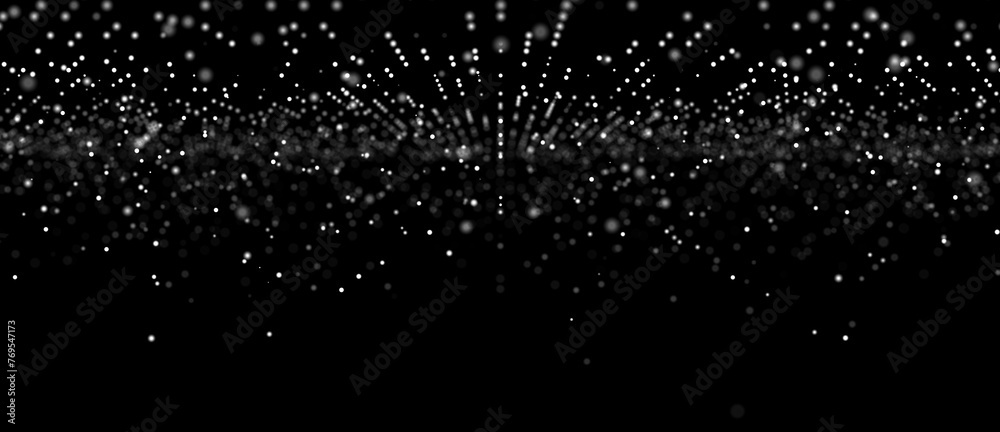 Fototapete Abstract background of points. Wave of cyber particles. Big data stream. 3d rendering