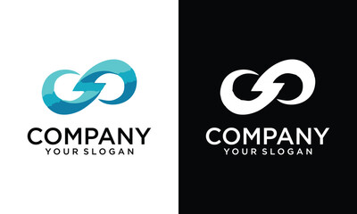 Fototapeta premium Infinity Electric Plug Logo Template With Business Card Design Inspiration