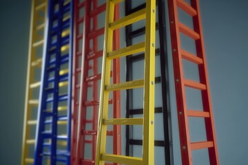 realistic 3d render of ladders