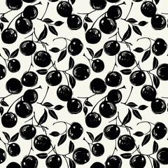 Vector seamless pattern. Modern repeating floral texture. Fancy print with stylised berries. Can be used as swatch for illustrator.