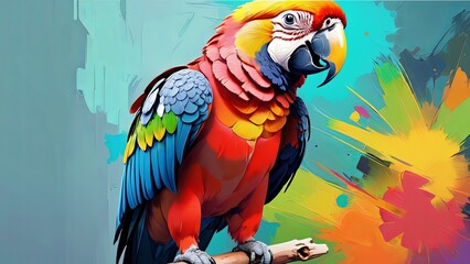 Scarlet Macaw with an Artistic Flare