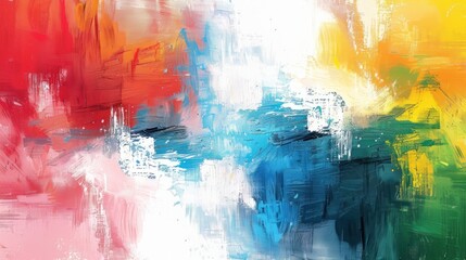 Modern digital artwork on a white canvas, featuring brush strokes