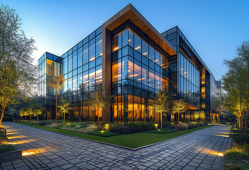 Financial centers and modern office buildings in the USA