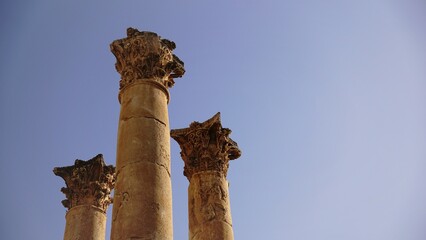 Roman stone columns against the sky