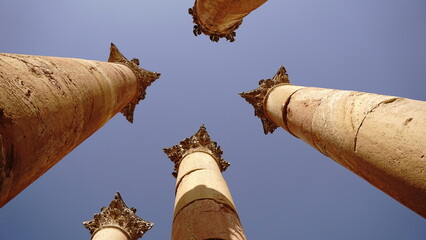 stone columns against the sky