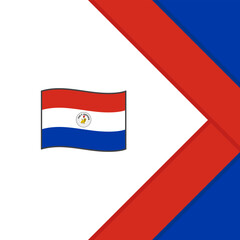 Paraguay Flag Abstract Background Design Template. Paraguay Independence Day Banner Social Media Post. Cartoon