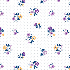 Little cute flowers pattern in Polka dot