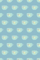 seamless pattern with tea cups