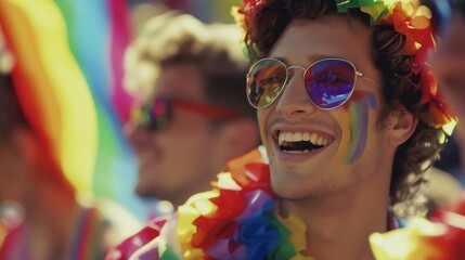 happy person on pride parade