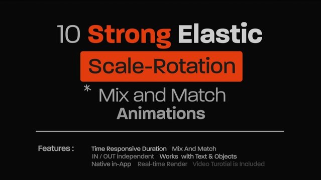 Strong Elastic Scale Rotation Title Animator 