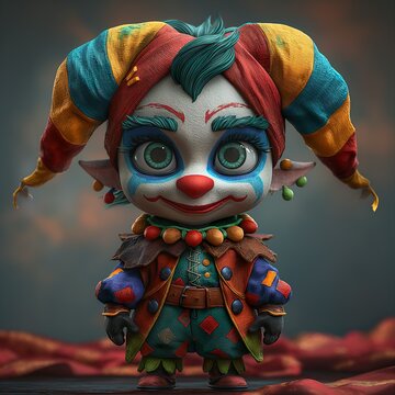 Young clown. Illustration On The Theme Of Fantasy, Comics And Cartoons. Generative AI	
