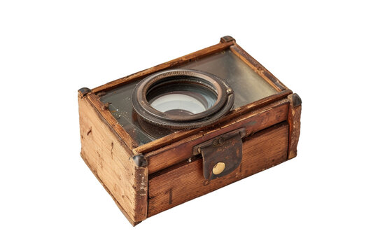 Wooden Box With Lens Inside