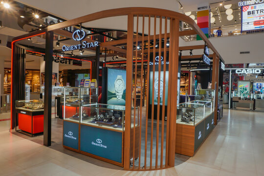 Bangkok, Thailand, 28 March 2024 Orient Star was founded in Japan in 1951 out of a desire to create mechanical watches. There is a branch at The Mall Bang Khae.