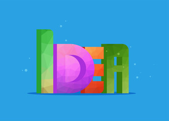 Idea text . Creative idea concept.Vector illustration template design